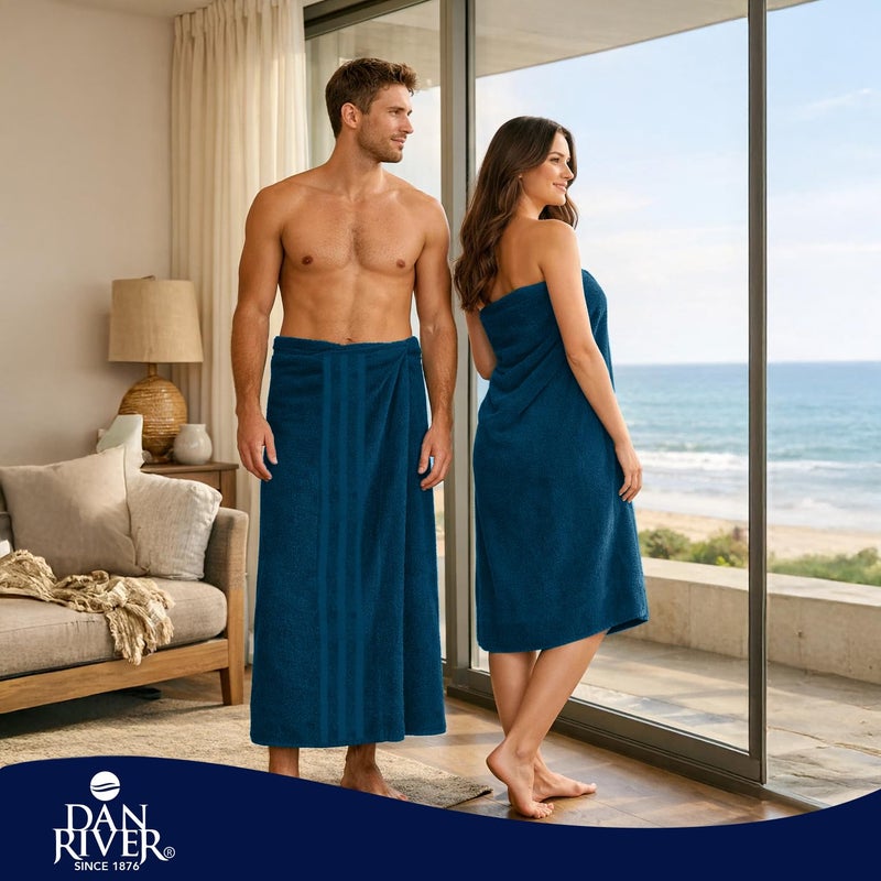 DAN RIVER 2 Pack Luxury Bath Sheets 35x70, 600 GSM, Soft & Quick Dry 100% Ring Spun Cotton Towels Ideal for Hotels, Spas, Gyms & Salons Extra Large, Opal Blue - Image 2